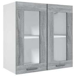 Walplus Hanging Glass Cabinet Lyon Grey Sonoma 60X31X60 Cm Engineered Wood - thumbnail 2