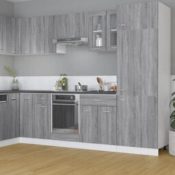 Walplus Hanging Glass Cabinet Lyon Grey Sonoma 60X31X60 Cm Engineered Wood - thumbnail 1