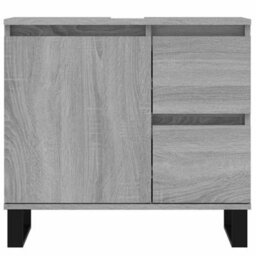 Berkfield Industrial Bathroom Cabinet Grey Sonoma 65X33X60 Cm Engineered Wood - thumbnail 4