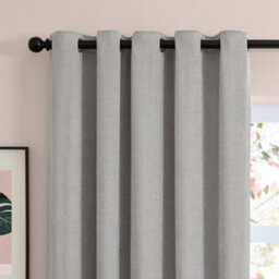 furn. Furn Soft Chenille Blackout Eyelet Curtain Pair, Silver, (W) 229 X (D) 183Cm - thumbnail 6