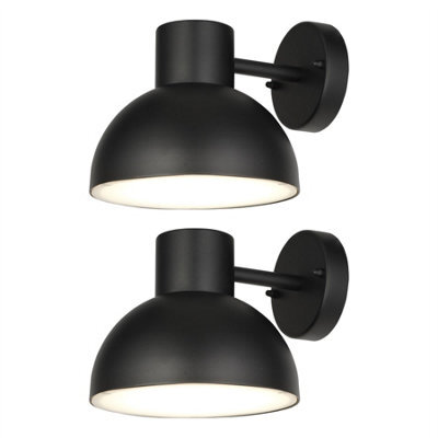 First Choice Lighting Set Of 2 Arkle - Black Ip44 Outdoor Wall Lights - image 1