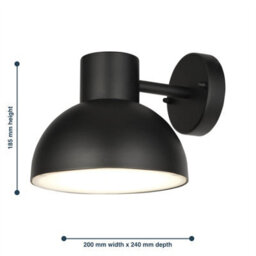 First Choice Lighting Set Of 2 Arkle - Black Ip44 Outdoor Wall Lights - thumbnail 5