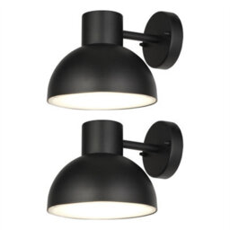 First Choice Lighting Set Of 2 Arkle - Black Ip44 Outdoor Wall Lights - thumbnail 1