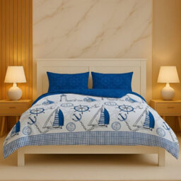 Pirate Duvet Cover Set Adventure Themed Bedding With Pillowcases Blue - thumbnail 1
