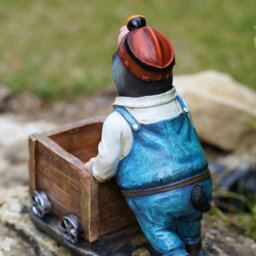 Mining Mole Figures Set 2 Resin Garden Ornament Statue Miner Indoor Outdoor Ro-145/146 - thumbnail 5
