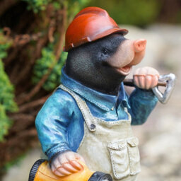 Mining Mole Figures Set 2 Resin Garden Ornament Statue Miner Indoor Outdoor Ro-145/146 - thumbnail 7