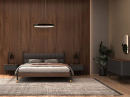 Angel Cerda Stylish Dark Grey Chest Of Drawers With Walnut Top And Steel Legs - thumbnail 5