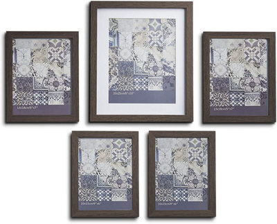 Nielsen Waterloo 5 Piece Gallery Picture Frame Set Charcoal Grey Black - image 1