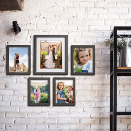 Nielsen Waterloo 5 Piece Gallery Picture Frame Set Charcoal Grey Black - thumbnail 2