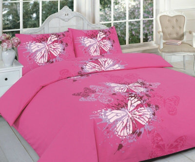 Homes & Linen Luxuries Design Butterfly Printed Duvet Cover + Pillow Case Bed Set All Sizes