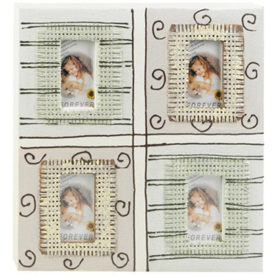 Urbn-Living 4 Slot 10X6Cm Green & Brown Photo Frame For Childrens Room Wall Decor - image 1