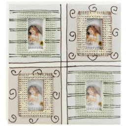 Urbn-Living 4 Slot 10X6Cm Green & Brown Photo Frame For Childrens Room Wall Decor