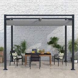 Outsunny 3 X 3(M) Pergola With Retractable Roof And Aluminium Frame, Grey - thumbnail 8