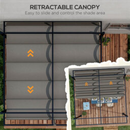 Outsunny 3 X 3(M) Pergola With Retractable Roof And Aluminium Frame, Grey - thumbnail 4
