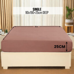 Aspire Homeware Peach Fitted Sheet-(25Cm) Deep Hotel Quality -Breathable Fitted Bed Sheets Single (L)190Cm X (W)91Cm - thumbnail 7
