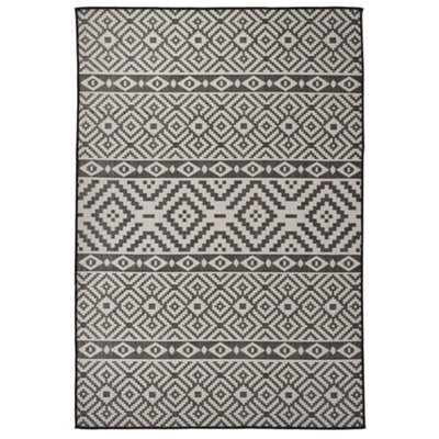 Berkfield Outdoor Flatweave Rug 160X230 Cm Black Stripes