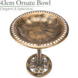 Christow Chrisow Garden Ornate Resin Birdbath With Rustic Metal Effect - thumbnail 3