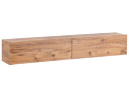 Wyld And Coco Wall-Mounted Tv Stand Brown For Tvs Up To 70 Inch With 2 Concealed Cabinets Minimalist Design - thumbnail 3
