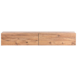 Wyld And Coco Wall-Mounted Tv Stand Brown For Tvs Up To 70 Inch With 2 Concealed Cabinets Minimalist Design - thumbnail 1