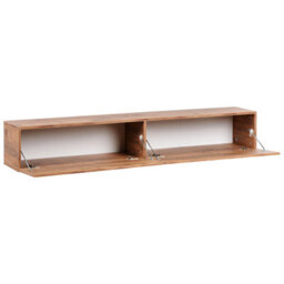 Wyld And Coco Wall-Mounted Tv Stand Brown For Tvs Up To 70 Inch With 2 Concealed Cabinets Minimalist Design - thumbnail 5