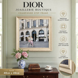 Home Luxe Interiors Dior Joaillerie Champagne Step Frame Wall Art 40X40Cm Luxury Decor - thumbnail 6