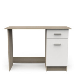 FurniComp LTD Furnicomp Ruben 1 Door 1 Drawer Matt White And Oak Small Office Desk - thumbnail 2