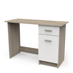 FurniComp LTD Furnicomp Ruben 1 Door 1 Drawer Matt White And Oak Small Office Desk - thumbnail 3