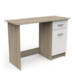 FurniComp LTD Furnicomp Ruben 1 Door 1 Drawer Matt White And Oak Small Office Desk - thumbnail 6