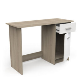 FurniComp LTD Furnicomp Ruben 1 Door 1 Drawer Matt White And Oak Small Office Desk - thumbnail 5