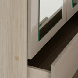 Seconique Nevada 3 Door 2 Drawer Mirrored Wardrobe Oyster Gloss Light Oak Effect Veneer - thumbnail 7