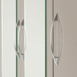 Seconique Nevada 3 Door 2 Drawer Mirrored Wardrobe Oyster Gloss Light Oak Effect Veneer - thumbnail 6
