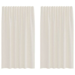 Berkfield Voile Curtains With Rod Pockets 2 Pcs Cream - thumbnail 2