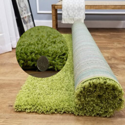 Prime Plus Thick 5Cm Pile Soft Shaggy Rugs Modern Area Rugs Bedroom Hall Rugs (Green, 120Cm X 170Cm) - thumbnail 1