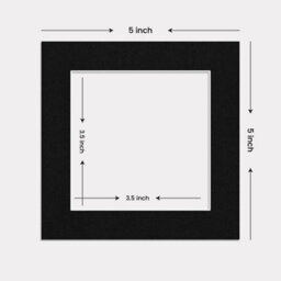 Ak Frames 5X5 Black Picture Mounts To Fit 3.5X3.5 Aperture Size - Mount Board Only (No Frame Included) - thumbnail 3