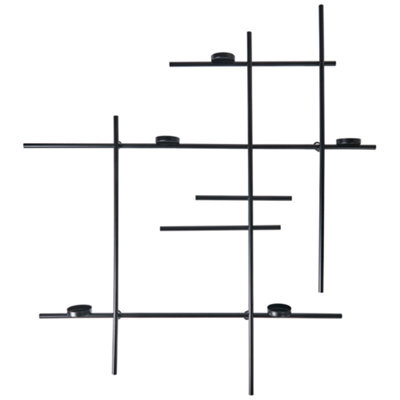 Beliani Wall Candle Holder Porto 74 Cm Black - image 1
