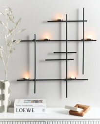 Beliani Wall Candle Holder Porto 74 Cm Black - thumbnail 2