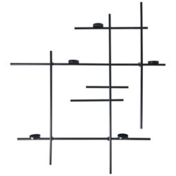 Beliani Wall Candle Holder Porto 74 Cm Black