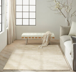 Cream Luxcelle Handmade Luxurious Modern Easy To Clean Wool Rug For Living Room, Bedroom - 259Cm X 351Cm - thumbnail 1