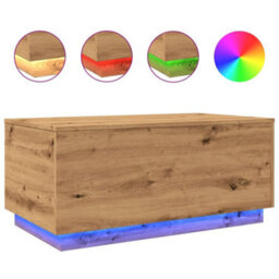 Berkfield Coffee Table With Led Lights Artisan Oak 90X50X40 Cm - thumbnail 2