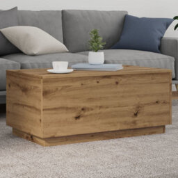 Berkfield Coffee Table With Led Lights Artisan Oak 90X50X40 Cm