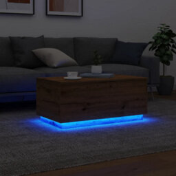 Berkfield Coffee Table With Led Lights Artisan Oak 90X50X40 Cm - thumbnail 5