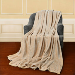 Ehc Super Soft Fluffy Snugly Solid Flannel Fleece Throws For Sofa Bed Blankets, Beige 150 Cm X 200 Cm - thumbnail 4