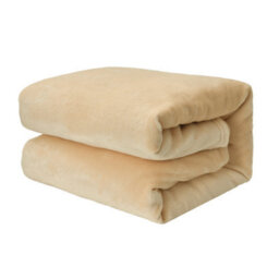 Ehc Super Soft Fluffy Snugly Solid Flannel Fleece Throws For Sofa Bed Blankets, Beige 150 Cm X 200 Cm - thumbnail 1