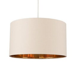 Valuelights Reni Beige & Gold Inner Drum Ceiling Lamp Shade (D)35Cm - thumbnail 1