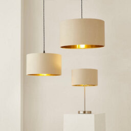 Valuelights Reni Beige & Gold Inner Drum Ceiling Lamp Shade (D)35Cm - thumbnail 6