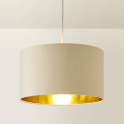 Valuelights Reni Beige & Gold Inner Drum Ceiling Lamp Shade (D)35Cm - thumbnail 3