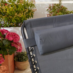 Neo Pair Of Grey Outdoor Folding Sun Loungers - thumbnail 6