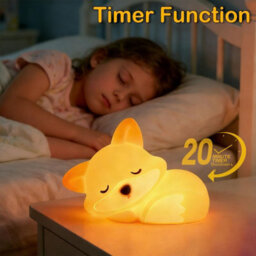 Amorly Cute Fox Lamp, Squishy Animal Night Light, Kids Baby Fox Gifts,adorable Rechargeable Animal Lamps Gifts Kawaii Room Decor For Kids - thumbnail 4