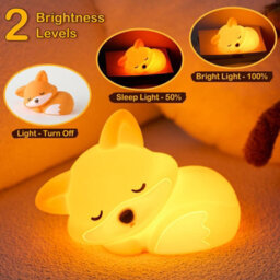 Amorly Cute Fox Lamp, Squishy Animal Night Light, Kids Baby Fox Gifts,adorable Rechargeable Animal Lamps Gifts Kawaii Room Decor For Kids - thumbnail 3