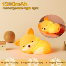 Amorly Cute Fox Lamp, Squishy Animal Night Light, Kids Baby Fox Gifts,adorable Rechargeable Animal Lamps Gifts Kawaii Room Decor For Kids - thumbnail 6
